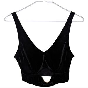 Urban Outfitters Velvet Crop Top With Cutout